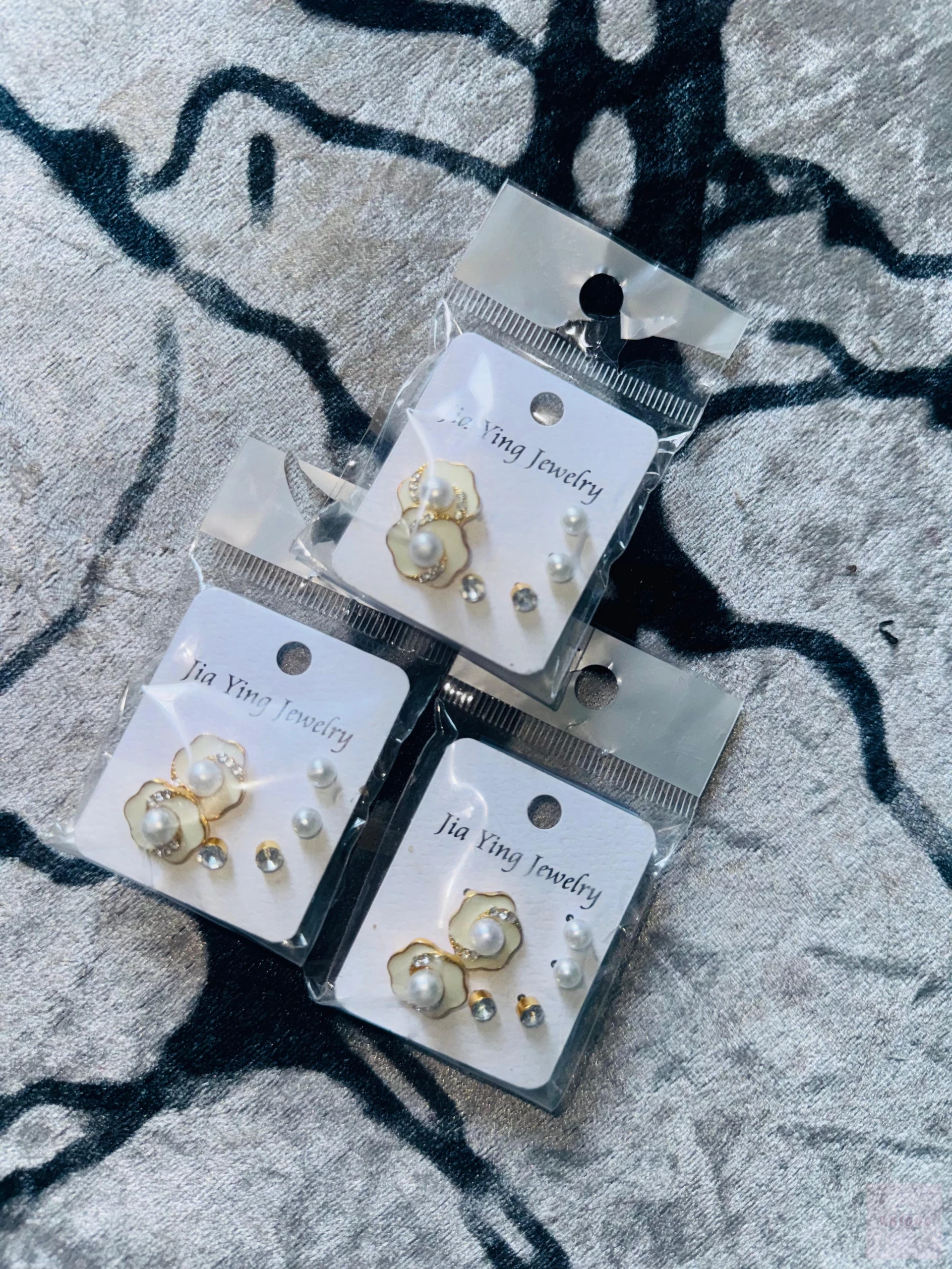 Jia Ying Jewelry Gold Plated Flower and Stud Ear top - Krious Crafts